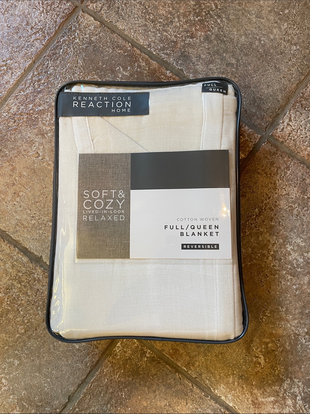 Kenneth Cole Reaction Cream Full/Queen Woven Blanket